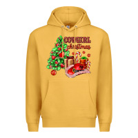 Mustard Cowgirl Christmas Premium Hoodie - AdoDesignShop