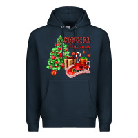 Navy Cowgirl Christmas Premium Hoodie - AdoDesignShop