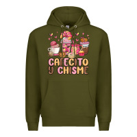 Army Green cafecito y chisme Premium Hoodie - MaliasSmallBusiness