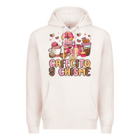 Pale Pink cafecito y chisme Premium Hoodie - MaliasSmallBusiness