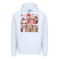 White cafecito y chisme Premium Hoodie - MaliasSmallBusiness