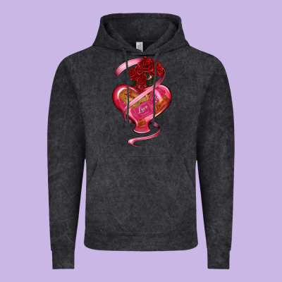 Heart Glass Vase Love Tickets With Rose Vintage Hoodie Designed By Ranaportraitstore