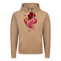 Vintage Coffee heart glass vase love tickets with rose Vintage Hoodie - RanaPortraitStore