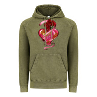 Vintage Olive heart glass vase love tickets with rose Vintage Hoodie - RanaPortraitStore