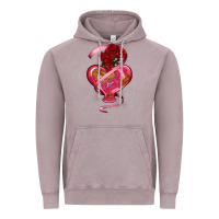 Vintage Zinc heart glass vase love tickets with rose Vintage Hoodie - RanaPortraitStore