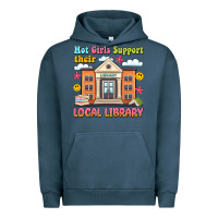 Pigment Midnight Navy hot girls support their local library Urban Hoodie - Artiststas