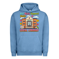 Pigment Pebble Blue hot girls support their local library Urban Hoodie - Artiststas