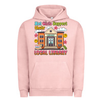 Pigment Salmon hot girls support their local library Urban Hoodie - Artiststas