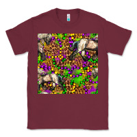 Burgundy mardi gras leopard horse seamless pattern Classic Tee - FaDigitalArtStudio