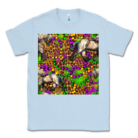 Dusty Blue mardi gras leopard horse seamless pattern Classic Tee - FaDigitalArtStudio