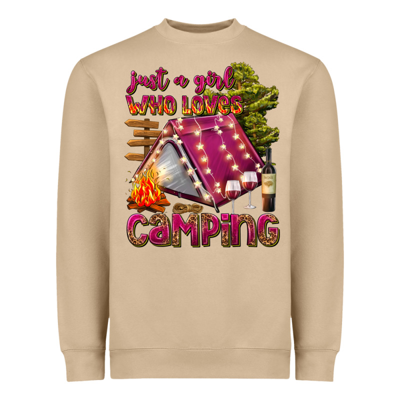 Just A Girl Who Loves Camping Heavyweight Sweatshirt by texasbilliewilder | Teevron