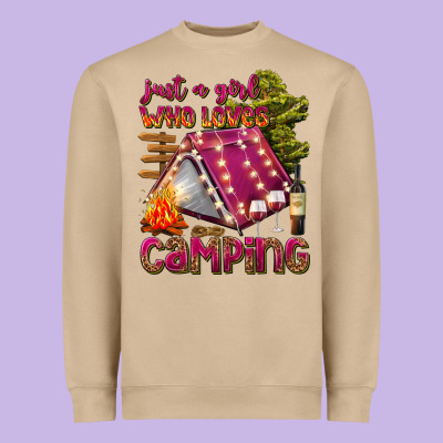 Just A Girl Who Loves Camping Heavyweight Sweatshirt Designed By Texasbilliewilder
