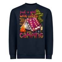 Navy just a girl who loves camping Heavyweight Sweatshirt - texasbilliewilder