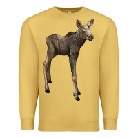 Antique Gold moose fawn deer Premium Sweatshirt - LillyAllenDesigns