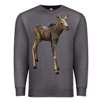 Charcoal Heather moose fawn deer Premium Sweatshirt - LillyAllenDesigns