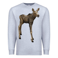 Heather Grey moose fawn deer Premium Sweatshirt - LillyAllenDesigns