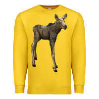 Lemon moose fawn deer Premium Sweatshirt - LillyAllenDesigns