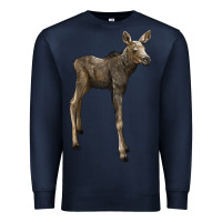 Navy moose fawn deer Premium Sweatshirt - LillyAllenDesigns