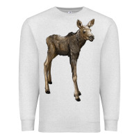 Oatmeal Heather moose fawn deer Premium Sweatshirt - LillyAllenDesigns
