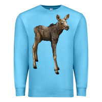 Ocean Blue moose fawn deer Premium Sweatshirt - LillyAllenDesigns