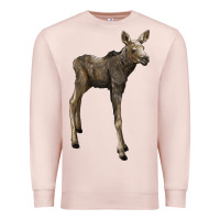 Pale Pink moose fawn deer Premium Sweatshirt - LillyAllenDesigns