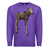 Purple moose fawn deer Premium Sweatshirt - LillyAllenDesigns