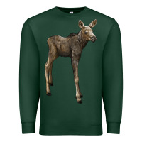 Sports Green moose fawn deer Premium Sweatshirt - LillyAllenDesigns