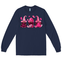 Navy breast cancer afro gnomies Long Sleeve Tee - FaDigitalArtStudio