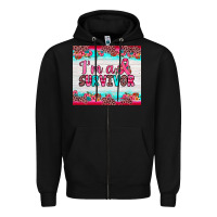 Black i'm a survivor Zipper Hoodie - JahusDesignShop
