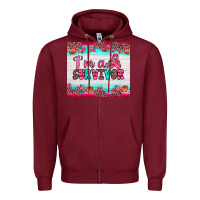 Burgundy i'm a survivor Zipper Hoodie - JahusDesignShop