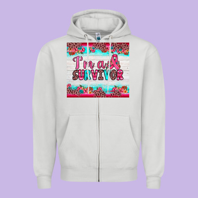 I'm A Survivor Zipper Hoodie Designed By Jahusdesignshop