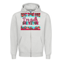 Dove Grey i'm a survivor Zipper Hoodie - JahusDesignShop
