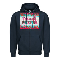 Navy i'm a survivor Zipper Hoodie - JahusDesignShop