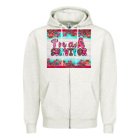 Oatmeal Heather i'm a survivor Zipper Hoodie - JahusDesignShop