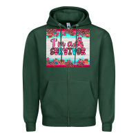 Sports Green i'm a survivor Zipper Hoodie - JahusDesignShop