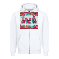 White i'm a survivor Zipper Hoodie - JahusDesignShop