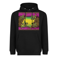Black mardi gras  leopard pink glitter Heavyweight Hoodie - BarkalooDesign