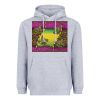 Heather Grey mardi gras  leopard pink glitter Heavyweight Hoodie - BarkalooDesign
