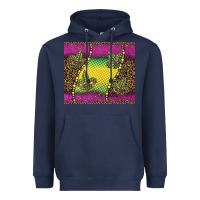 Navy mardi gras  leopard pink glitter Heavyweight Hoodie - BarkalooDesign