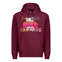 Burgundy just a girl who loves crafting Premium Hoodie - MaliasSmallBusiness