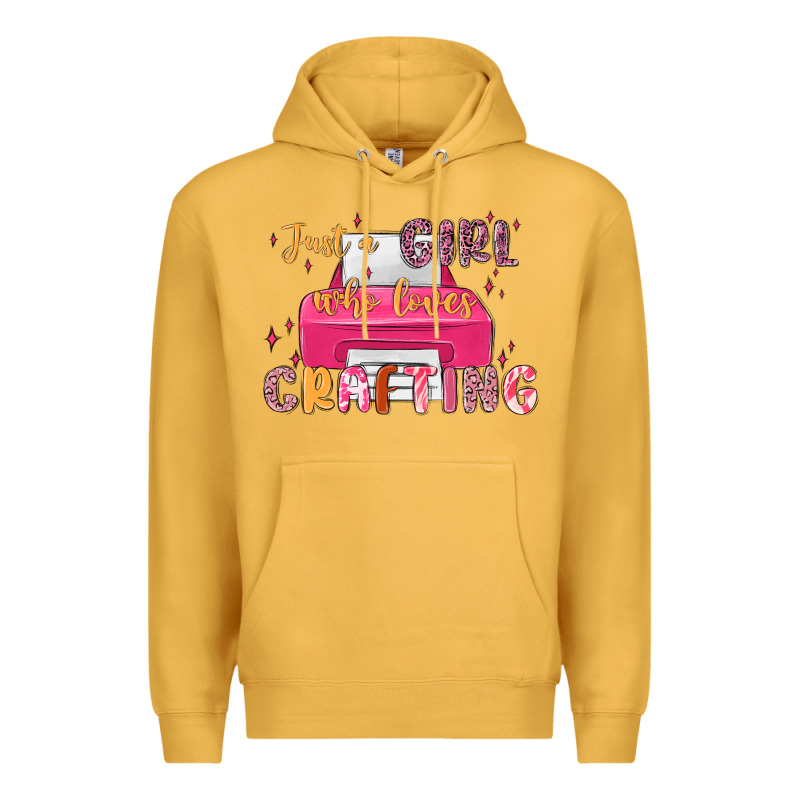 Just A Girl Who Loves Crafting Premium Hoodie by MaliasSmallBusiness | Teevron