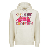 Oatmeal Heather just a girl who loves crafting Premium Hoodie - MaliasSmallBusiness