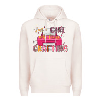 Pale Pink just a girl who loves crafting Premium Hoodie - MaliasSmallBusiness