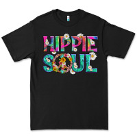 Black hippie soul with tie dye and flowers Premium Tee - Artiststas