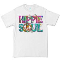 White hippie soul with tie dye and flowers Premium Tee - Artiststas