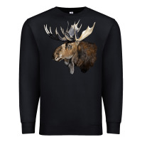 Black moose buck deer head Premium Sweatshirt - LillyAllenDesigns