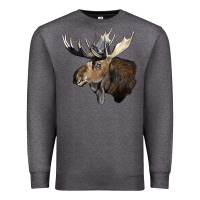 Charcoal Heather moose buck deer head Premium Sweatshirt - LillyAllenDesigns