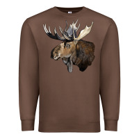 Chestnut moose buck deer head Premium Sweatshirt - LillyAllenDesigns