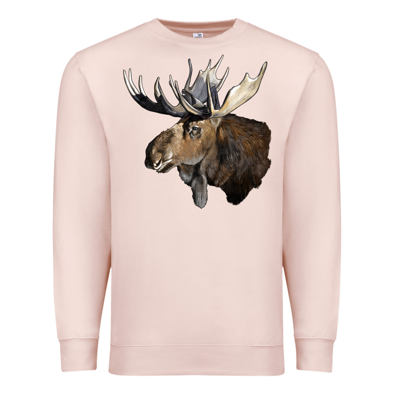 Moose Buck Deer Head Premium Sweatshirt by LillyAllenDesigns | Teevron