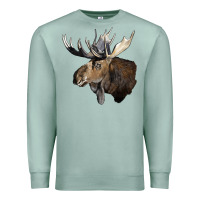 Seafoam moose buck deer head Premium Sweatshirt - LillyAllenDesigns
